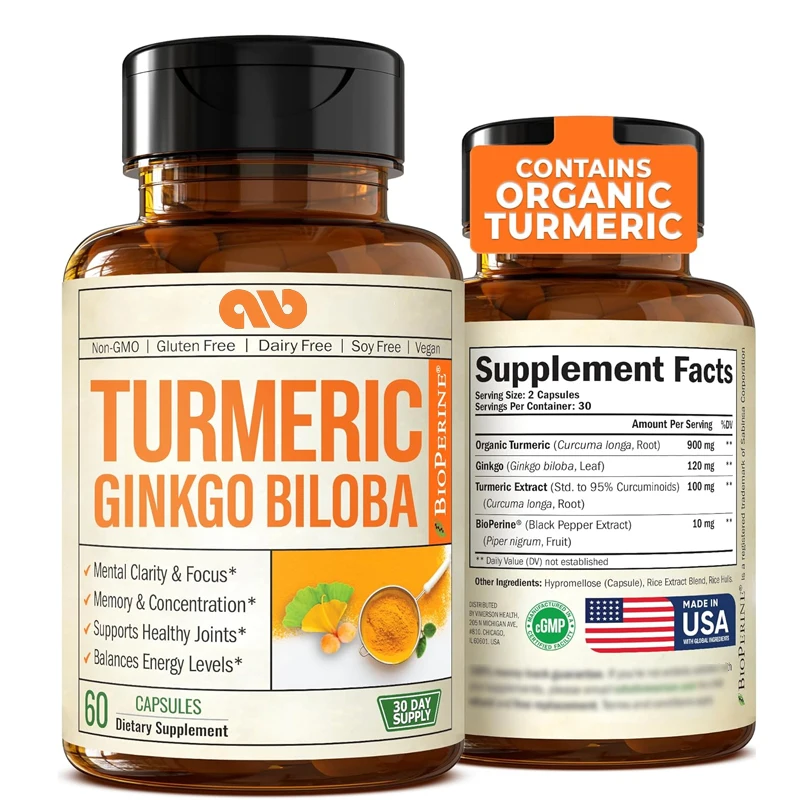 Turmeric Curcumin Capsule - Suplemento de curcumina de cúrcuma orgánica