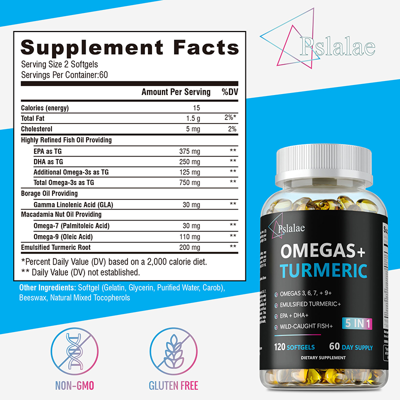 Cápsulas de Omega+ y Cúrcuma - - Turmeric Curcumin Capsule reseña y precio