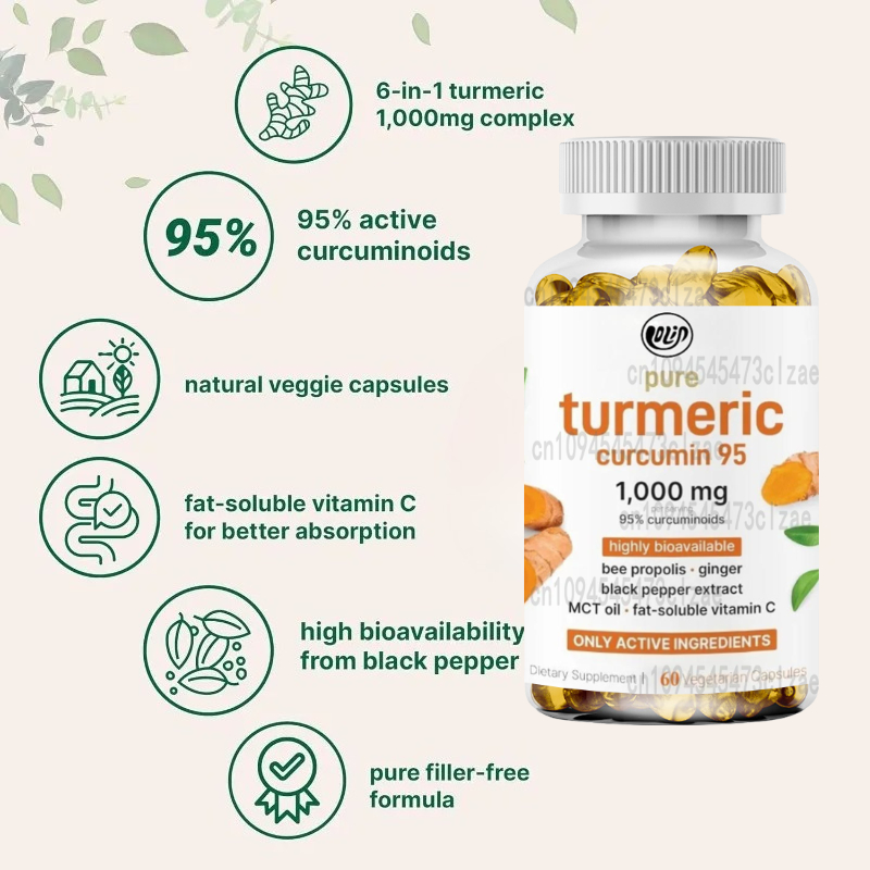 Suplemento de cúrcuma y curcum - Turmeric Curcumin Capsule reseña y precio