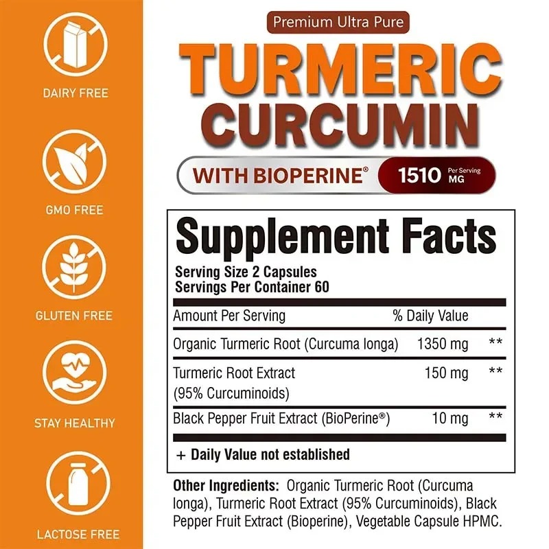 Cápsulas de Cúrcuma - Promueve - Turmeric Curcumin Capsule reseña y precio