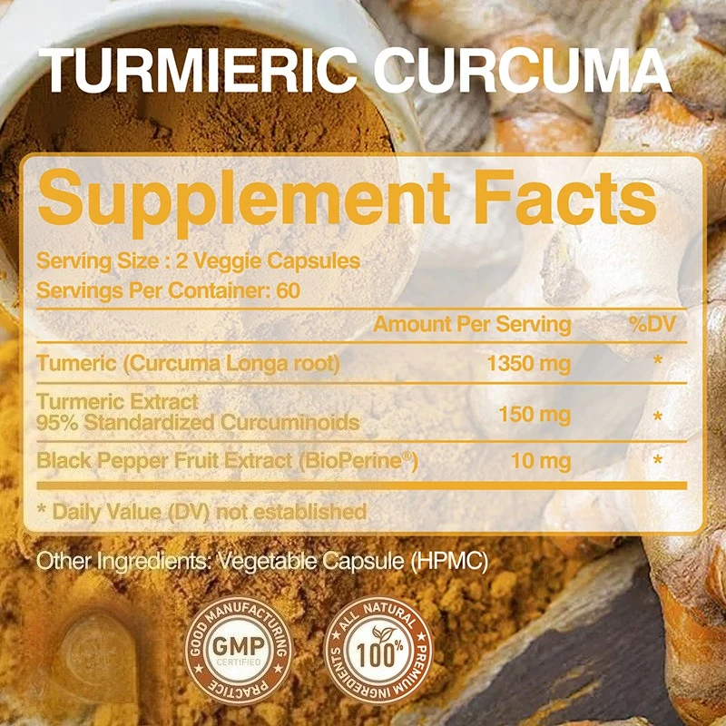 Cápsulas de curcumina y cúrcum - Turmeric Curcumin Capsule reseña y precio