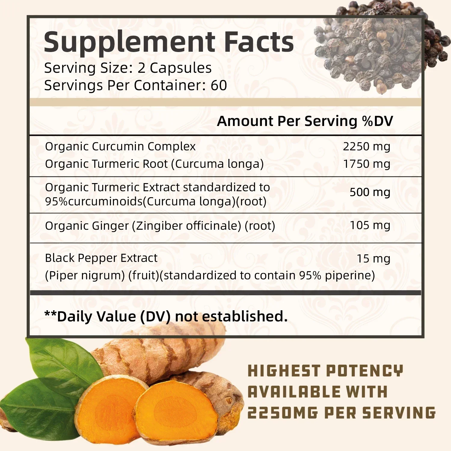 Curcumina de cúrcuma - con 95% - Turmeric Curcumin Capsule reseña y precio