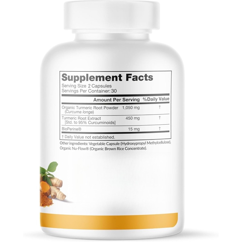 Cúrcuma, Curcumina y BioPerine - Turmeric Curcumin Capsule reseña y precio